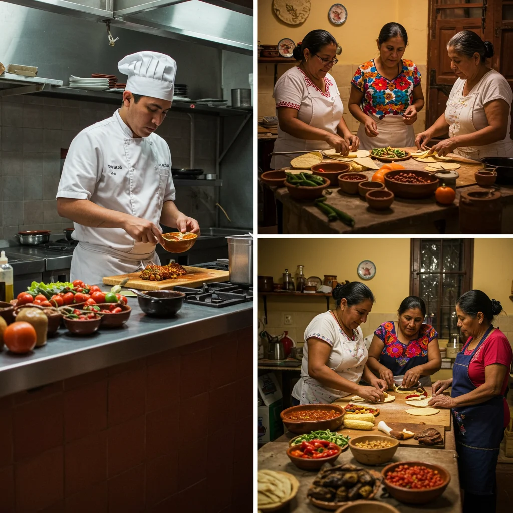 Jakie są różnice między kuchnią domową a restauracyjną w Puebla?