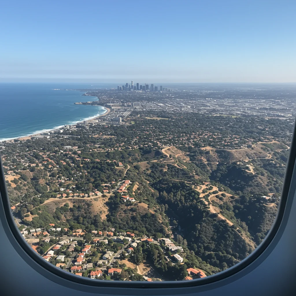 Jakie są widoki podczas lotu do Los Angeles?